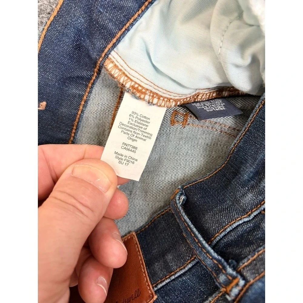 Madewell Women's Mid Rise Slim Fit Skinny Jeans Blue Medium Wash Denim Size 27